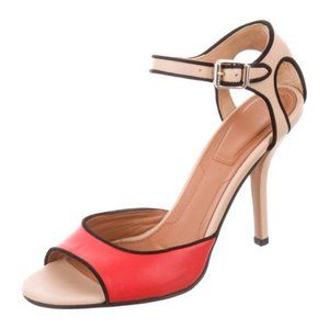 NWB GIVENCHY AUTHENTIC red and tan Leather Sandals womens size 6